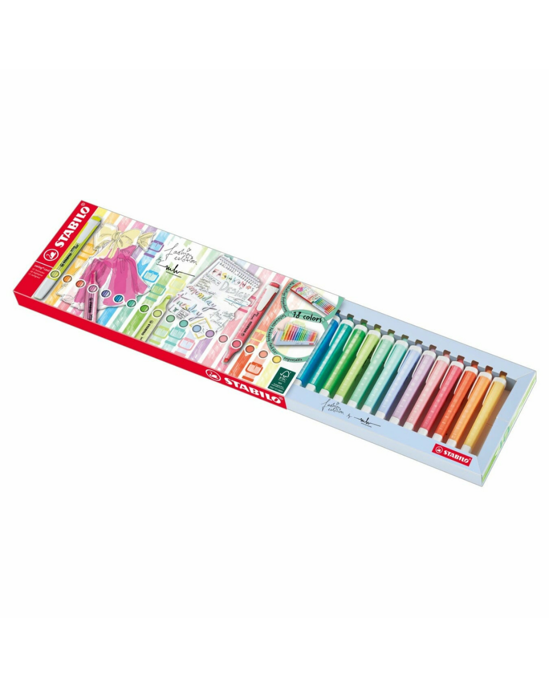 STABILO Swing Cool Deskset open – 18 kleuren naast elkaar