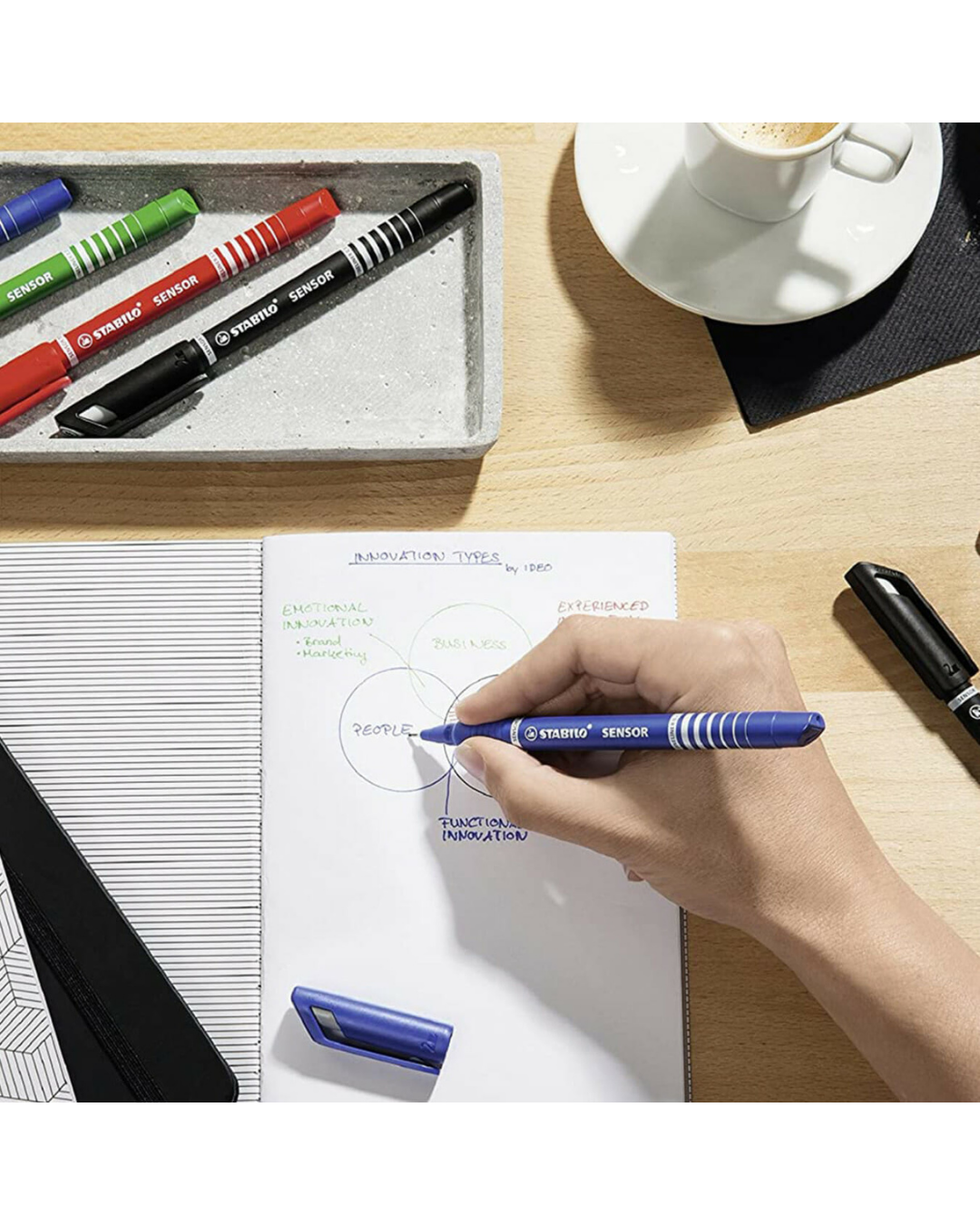 STABILO Pen 68 Neon viltstift punt detail – ronde punt 1 mm