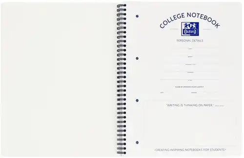 Oxford Collegeblok A4+ 4-gaats detail – past in ringband en ordner