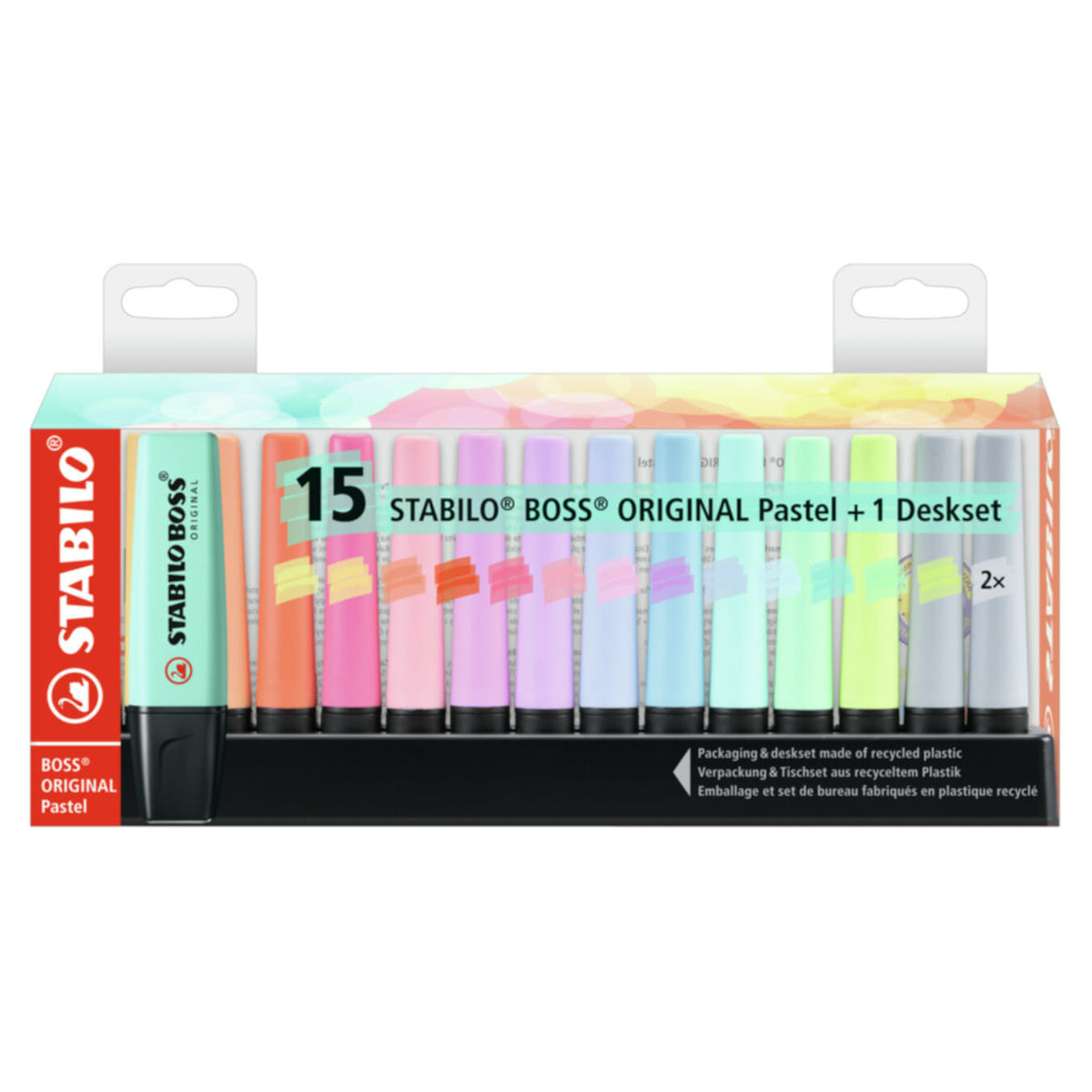 STABILO BOSS ORIGINAL Markeerstiften Pastel Deskset – 15 Stuks