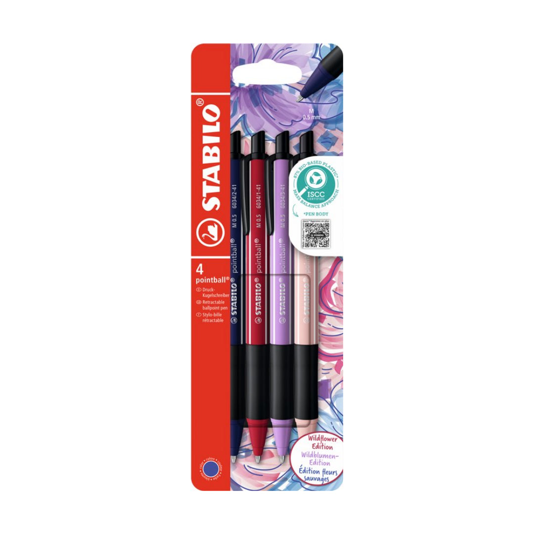 STABILO Pointball NatureCOLORS Wildflower balpennen blister met 4 designs